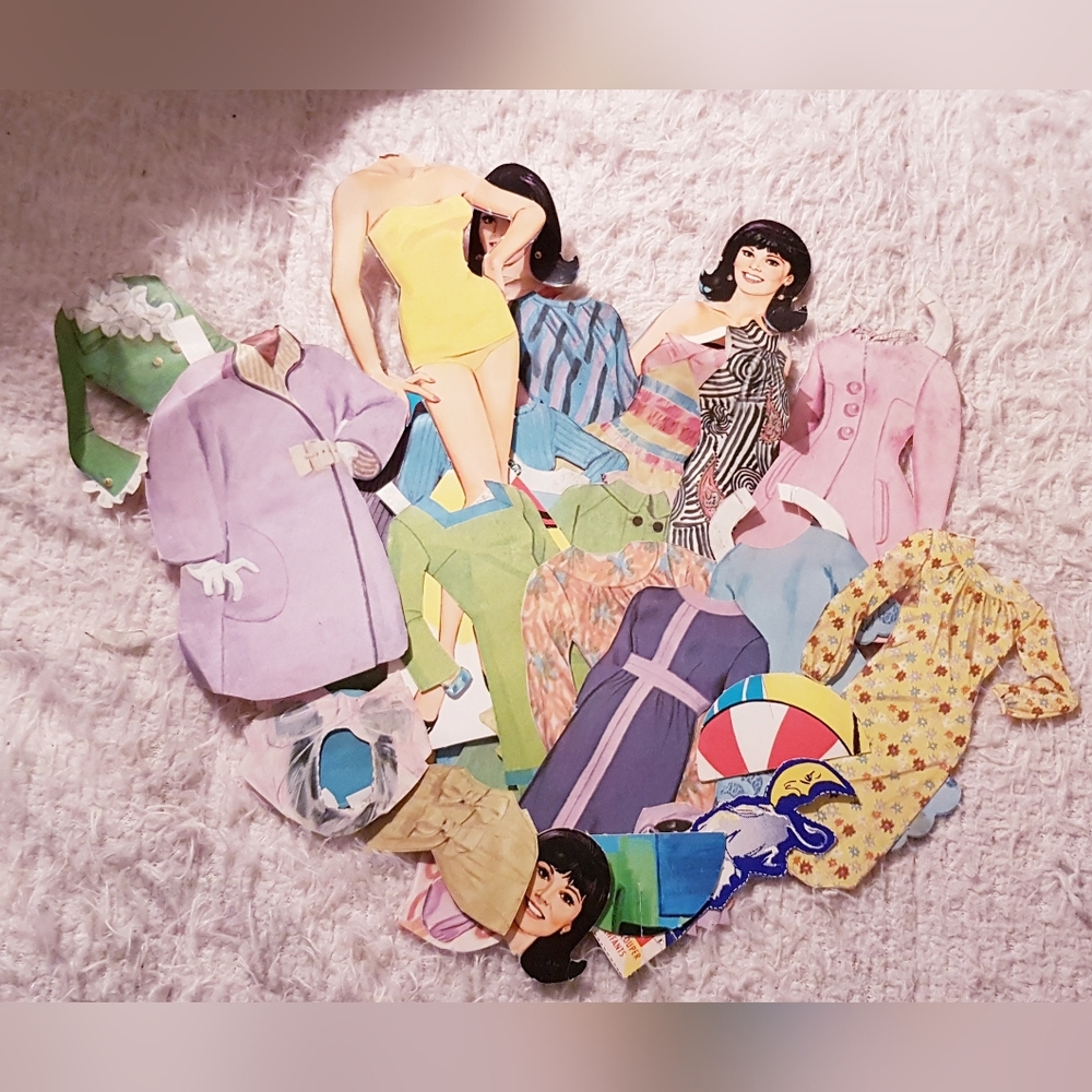 1960s Paper Doll Cutouts and Paper Doll Clothing Approx. 37 Pieces